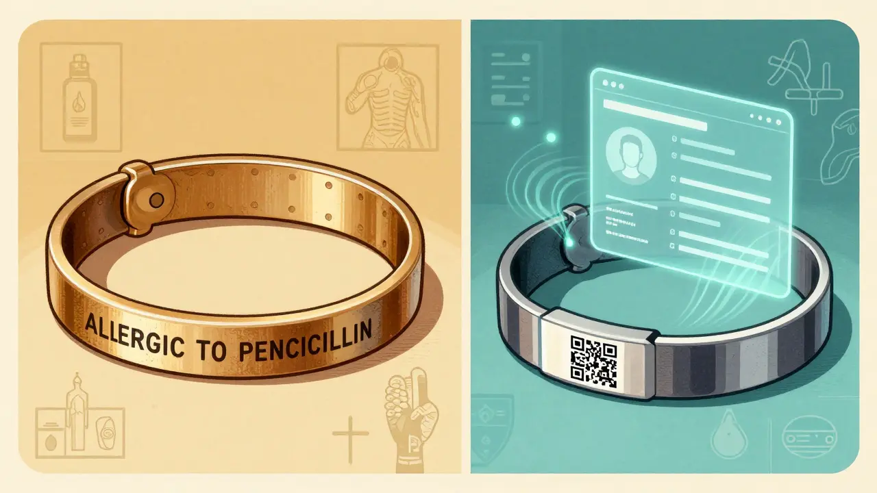 Comparison of engraved metal versus QR code medical ID bracelets