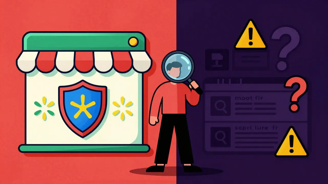 Comparison of safe online pharmacies versus shady counterfeit sellers