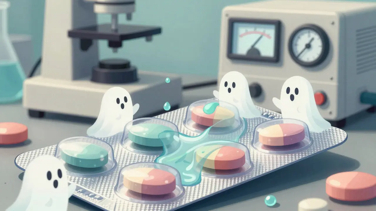 Moisture affecting pill stability inside blister packaging