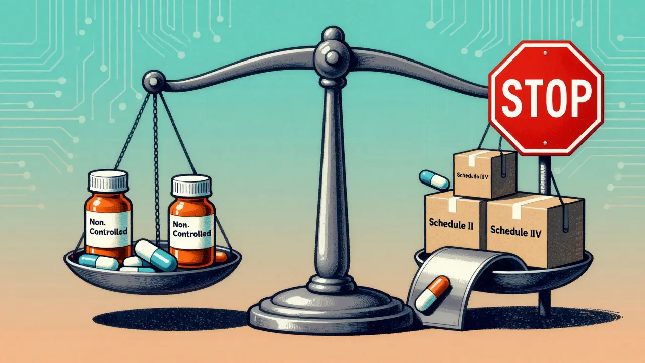 Visual guide to prescription transfer rules and schedules
