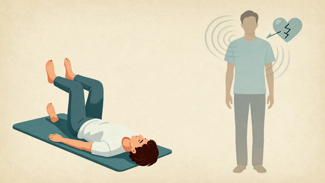 Illustration comparing safe lying position versus dangerous standing posture