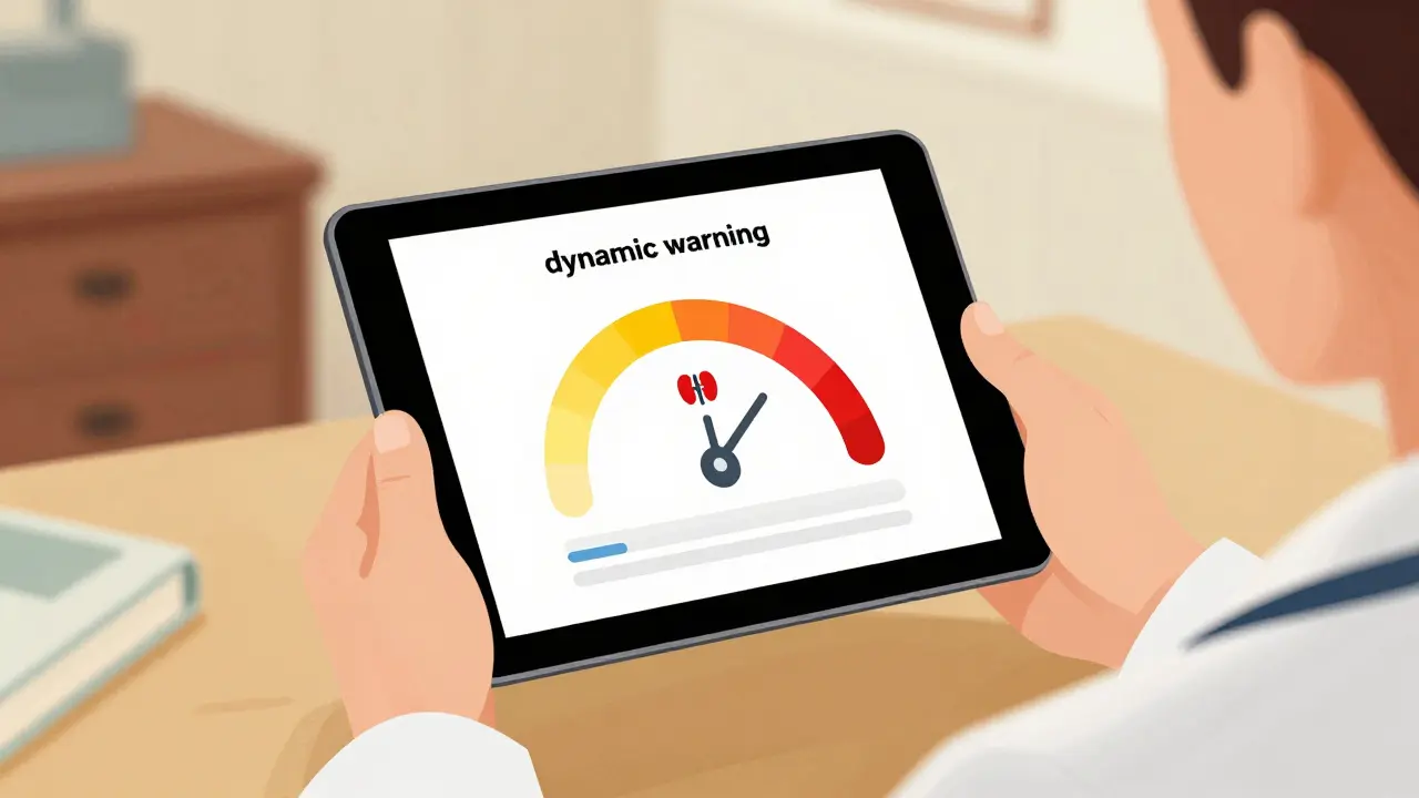 Physician checking dynamic patient-specific drug safety alerts