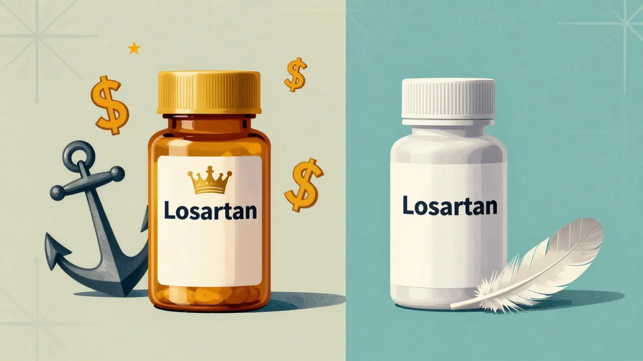 Comparison of expensive brand name vs affordable generic pills